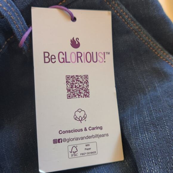 Gloria Vanderbilt Be Glorious Flare Trouser Jeans Sz 16 Blue Ashville Whiskered - Picture 5 of 8
